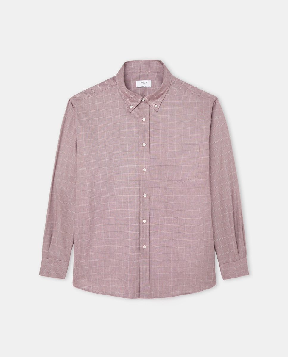 Chemise casual à carreaux manches longues Grandes Tailles