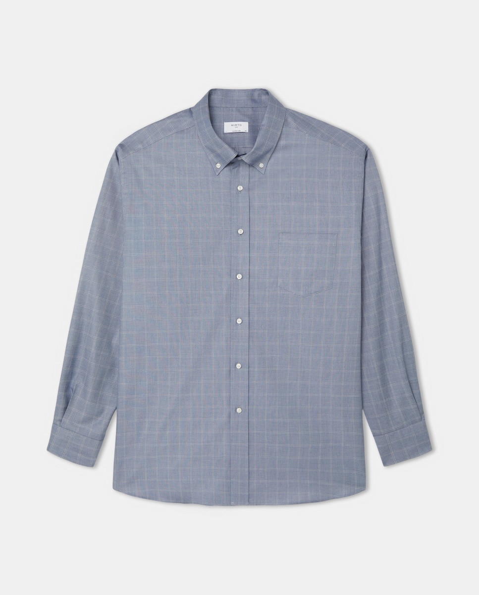 Chemise casual à carreaux manches longues Grandes Tailles