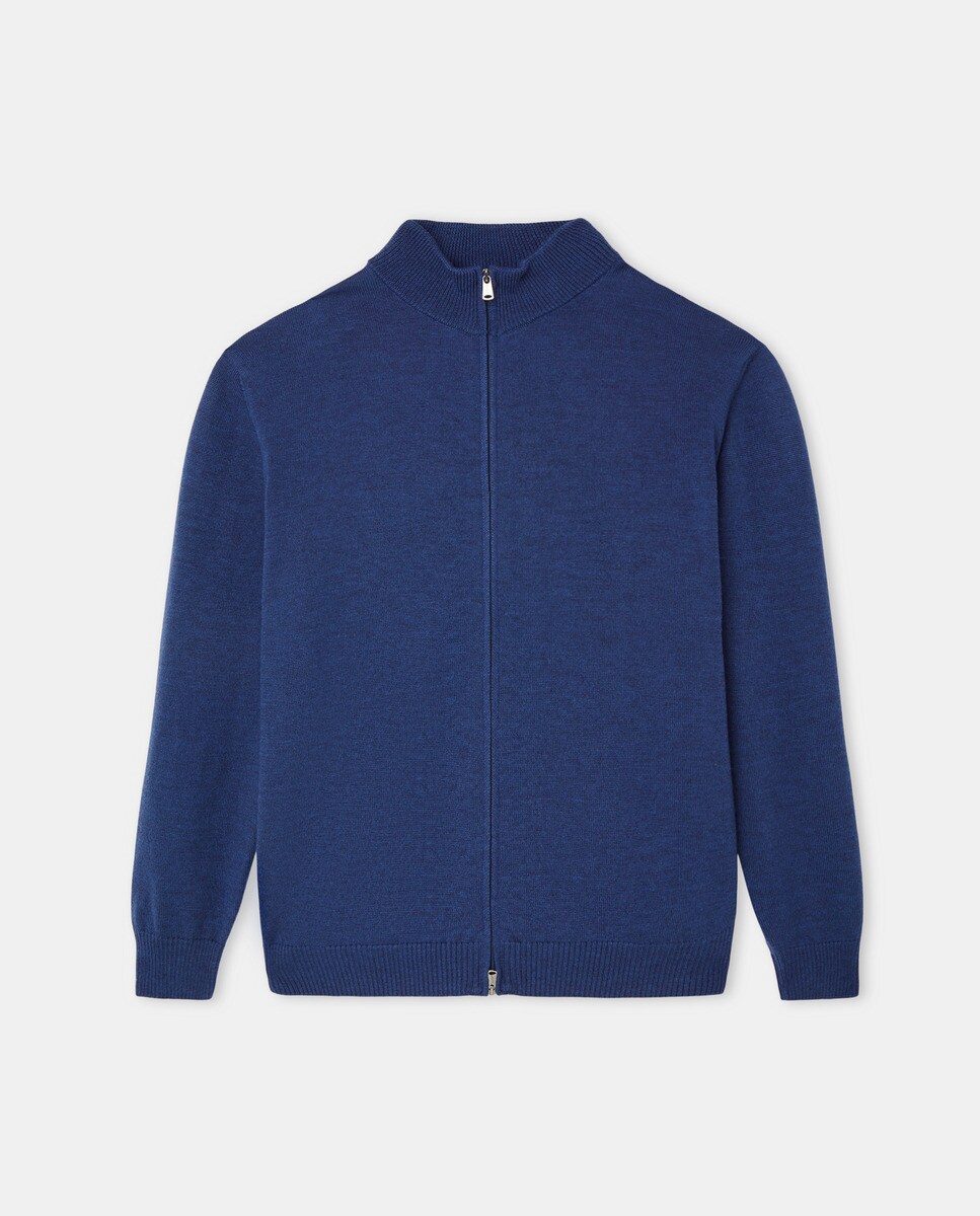 Cardigan zippé en maille fantaisie chinée Grandes Tailles