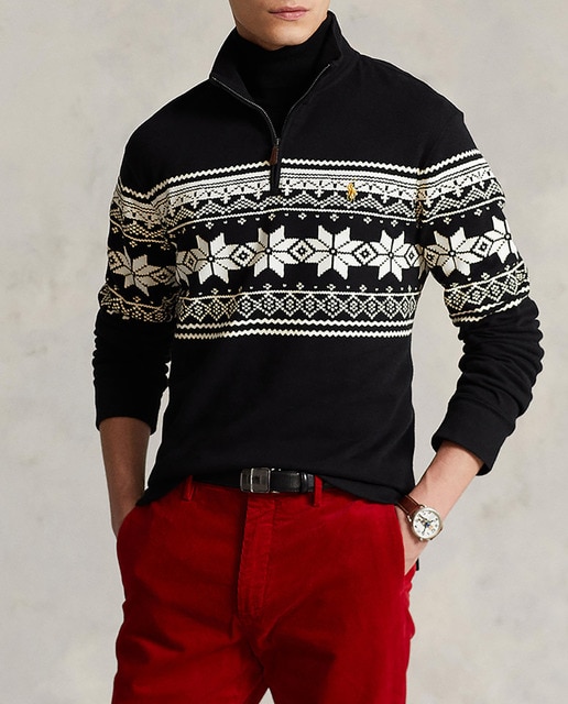 Imagen 0 de Jersey de hombre media cremallera de algodón