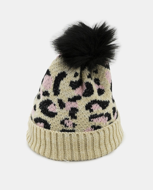 Imagen 0 de Gorro lana pompon print animal