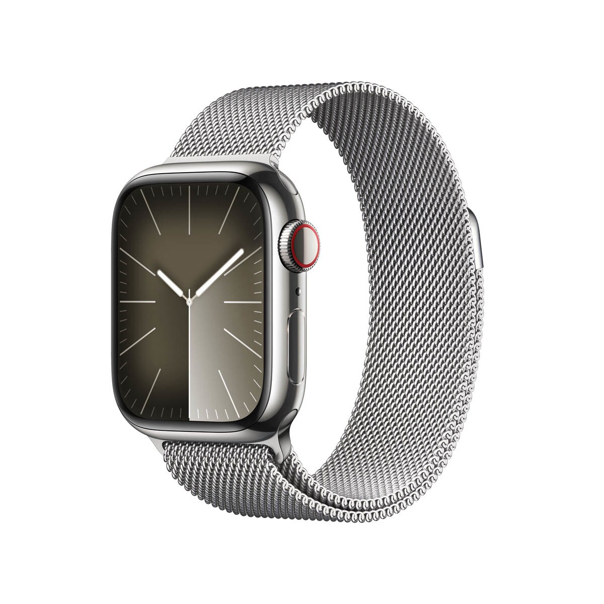 Apple Watch Series 9 GPS + Cellular 41 mm acier inoxydable avec bracelet Milanese Loop