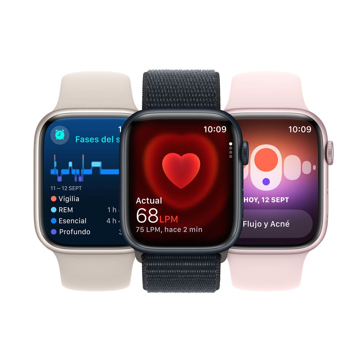 Apple Watch Series 9 GPS + Cellular 41 mm Aço inoxidável dourado com bracelete de argila M/L Ouro-8