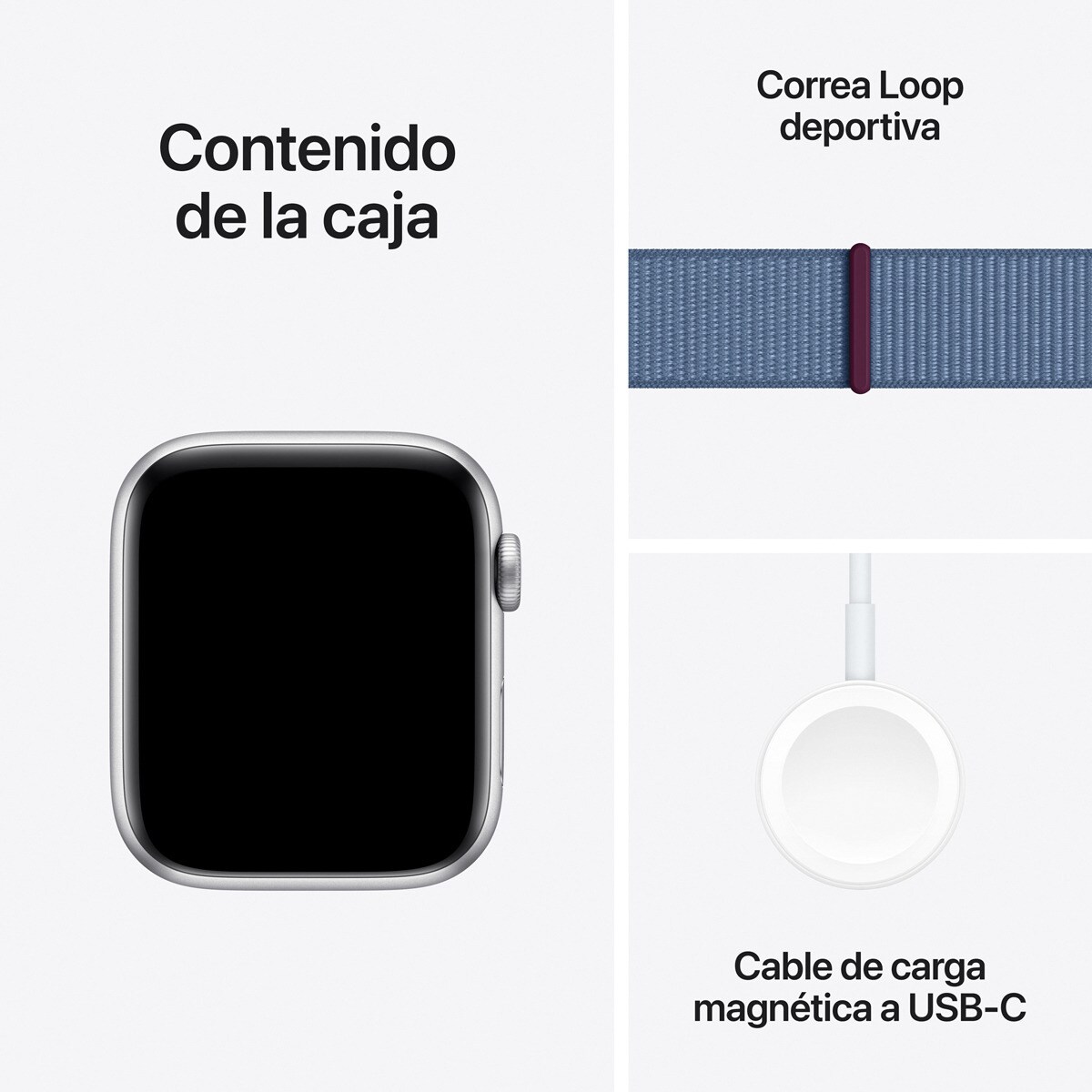 Apple Watch SE2 GPS 44mm Alumínio Prateado com Bracelete Desportiva de inverno Azul Prata-7