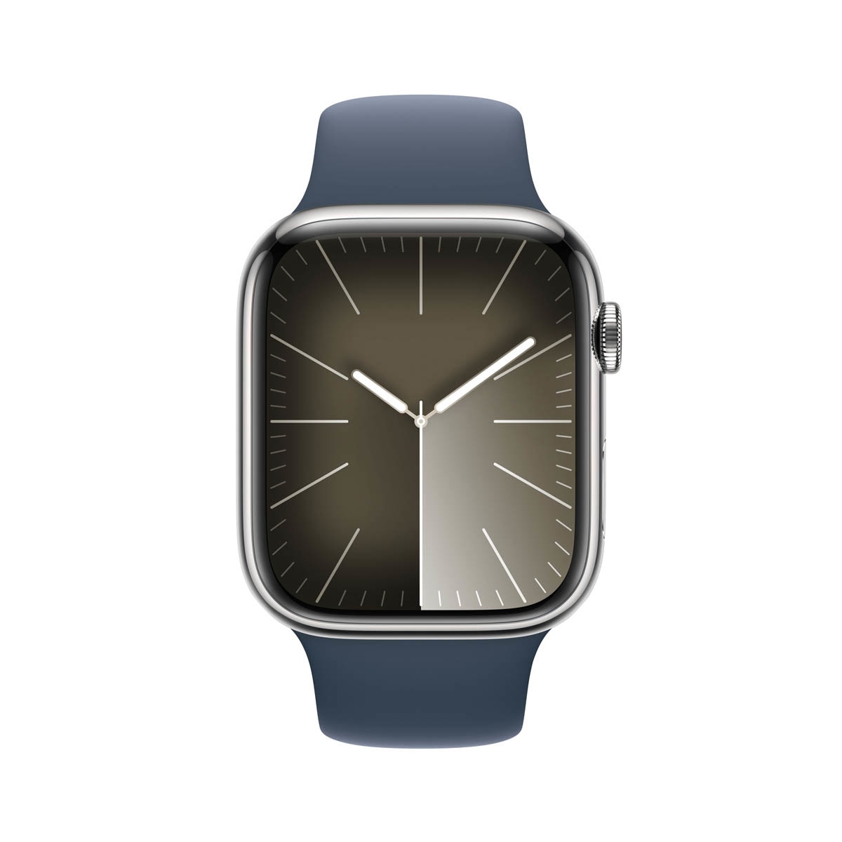 Apple Watch Series 9 GPS + Cellular 45 mm Aço inoxidável Prata com bracelete Storm Blue M/L Prata-3