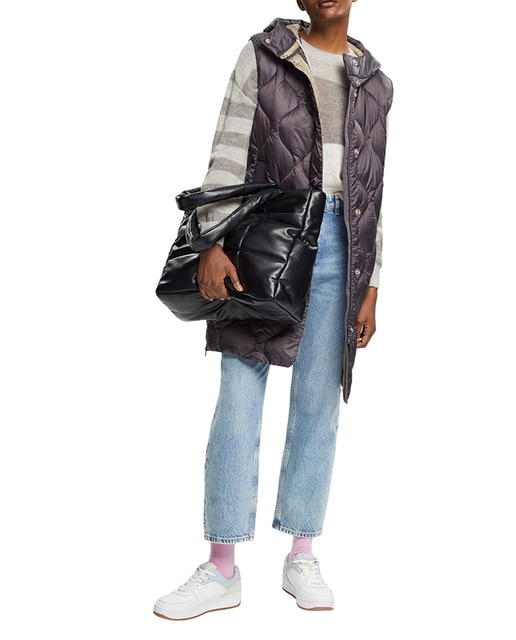 Imagen 0 de Chaleco acolchado largo de mujer con capucha regular fit