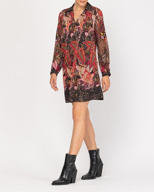 Imagen 0 de Vestido corto con plisado frontal