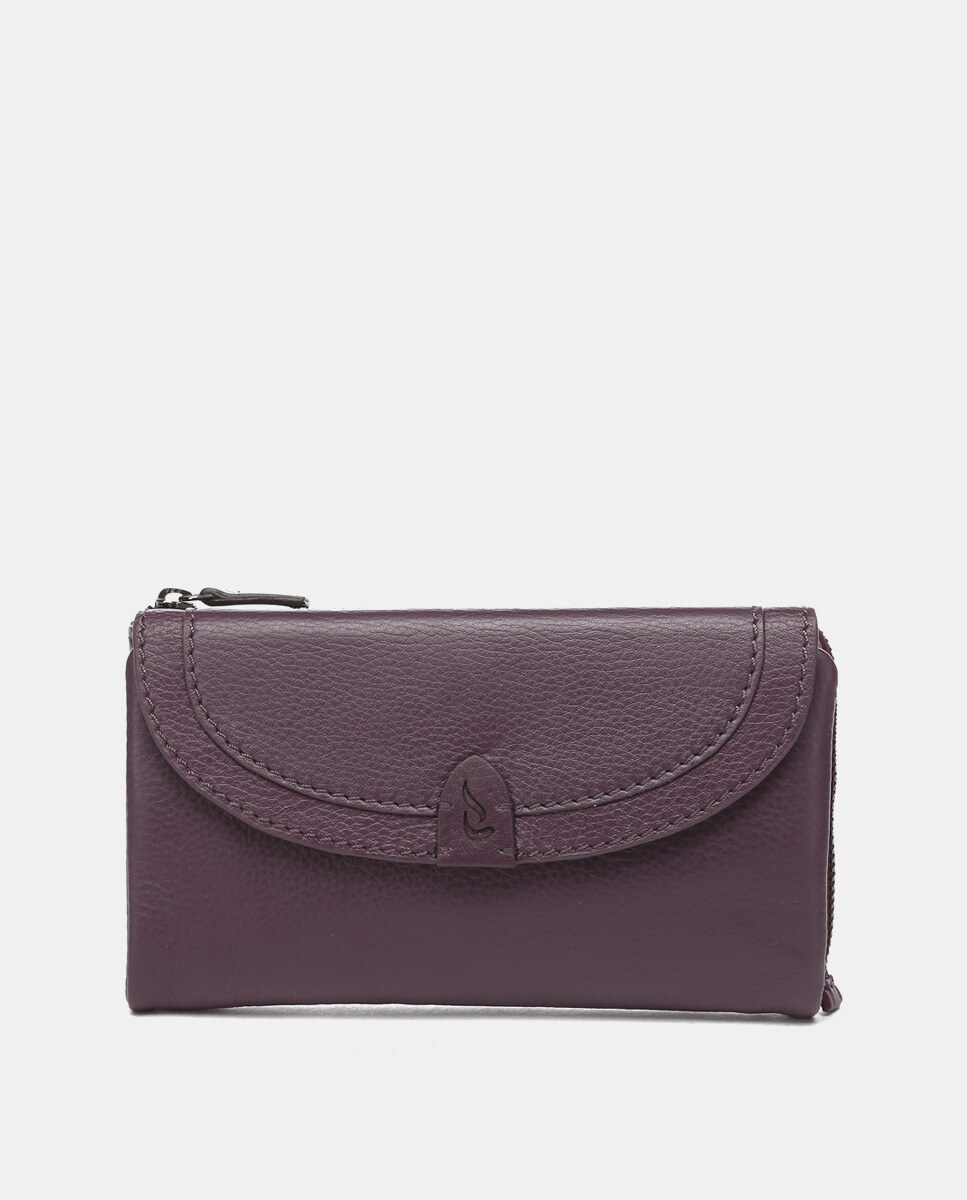 Grande pochette lilas froncée à rabat