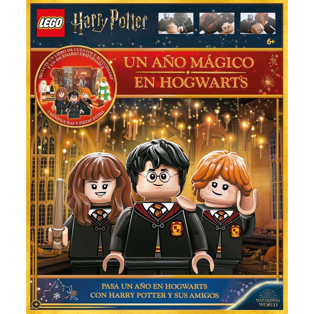 LEGO Harry Potter. Un año mágico en Hogwarts: Incluye un libro, tres minifiguras, piezas LEGO y un escenario desplegable 1