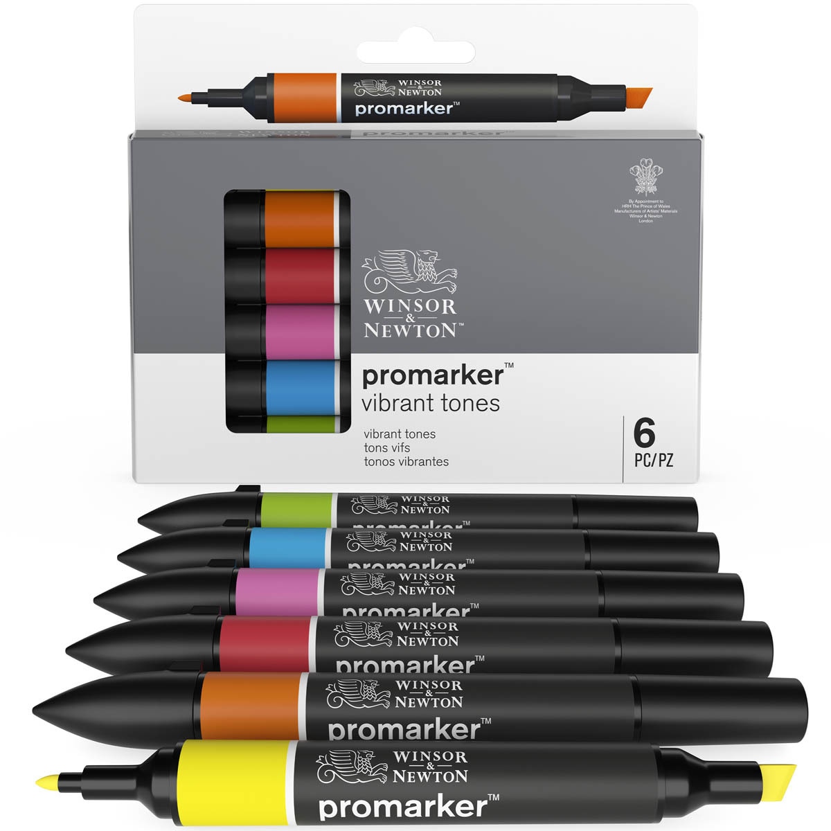 Set 6 Rotuladores Promarker Tonos Vibrantes Winsor&Newton 10