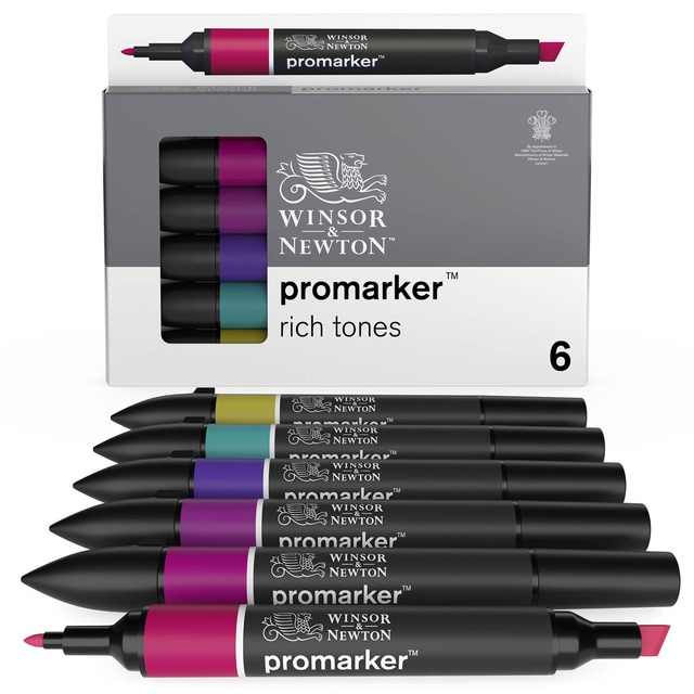 Imagem 0 de Conjunto de 6 marcadores Promarker tons ricos Winsor&Newton