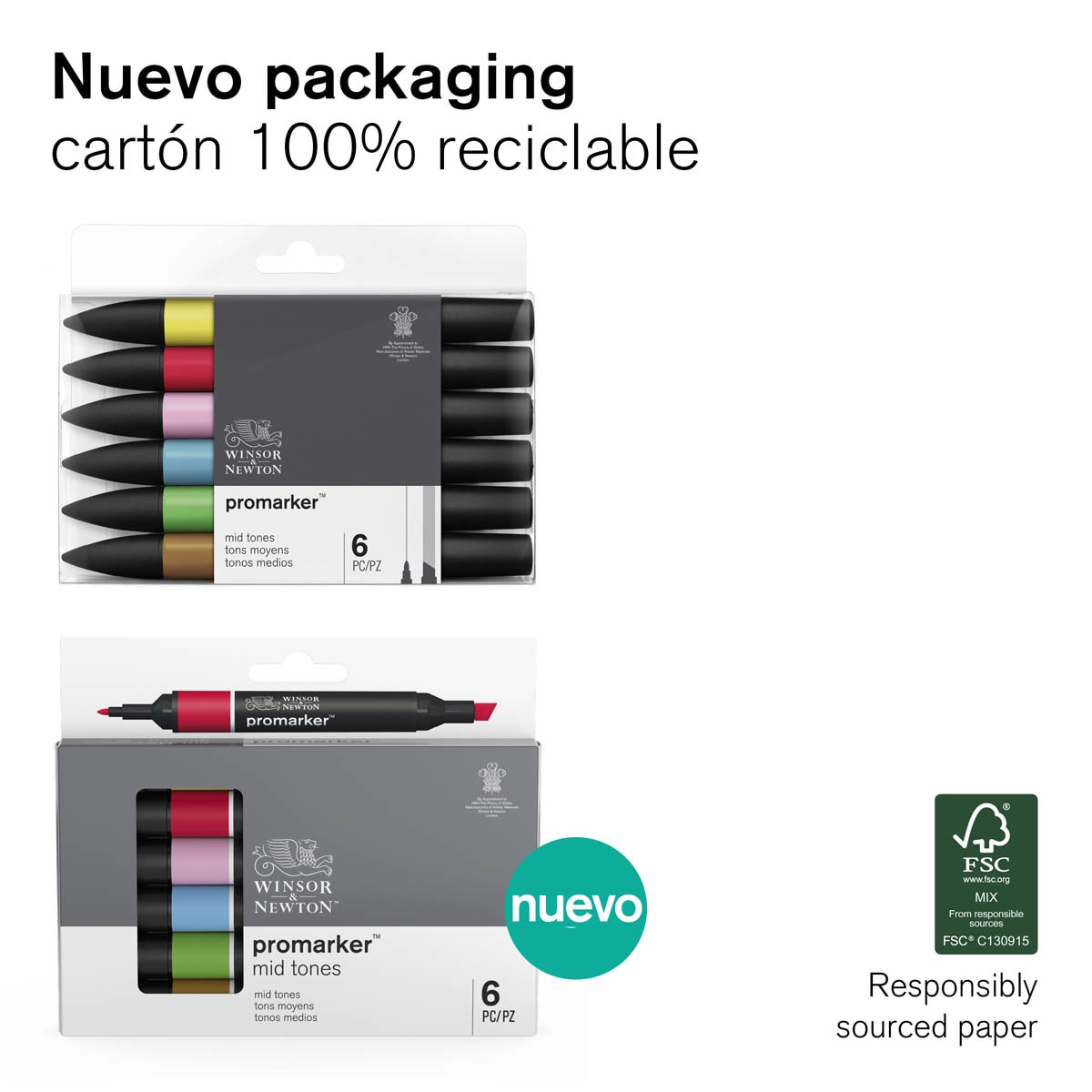 Set 6 Rotuladores Promarker Tonos Pastel Winsor&Newton 6