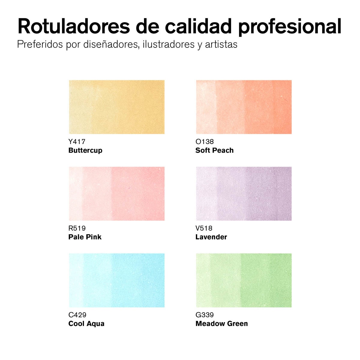 Set 6 Rotuladores Promarker Tonos Pastel Winsor&Newton 2