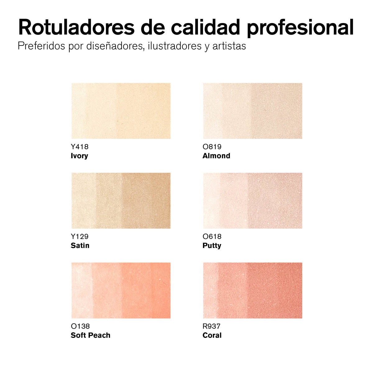 Set 6 Rotuladores Promarker Tonos Piel Winsor&Newton 2