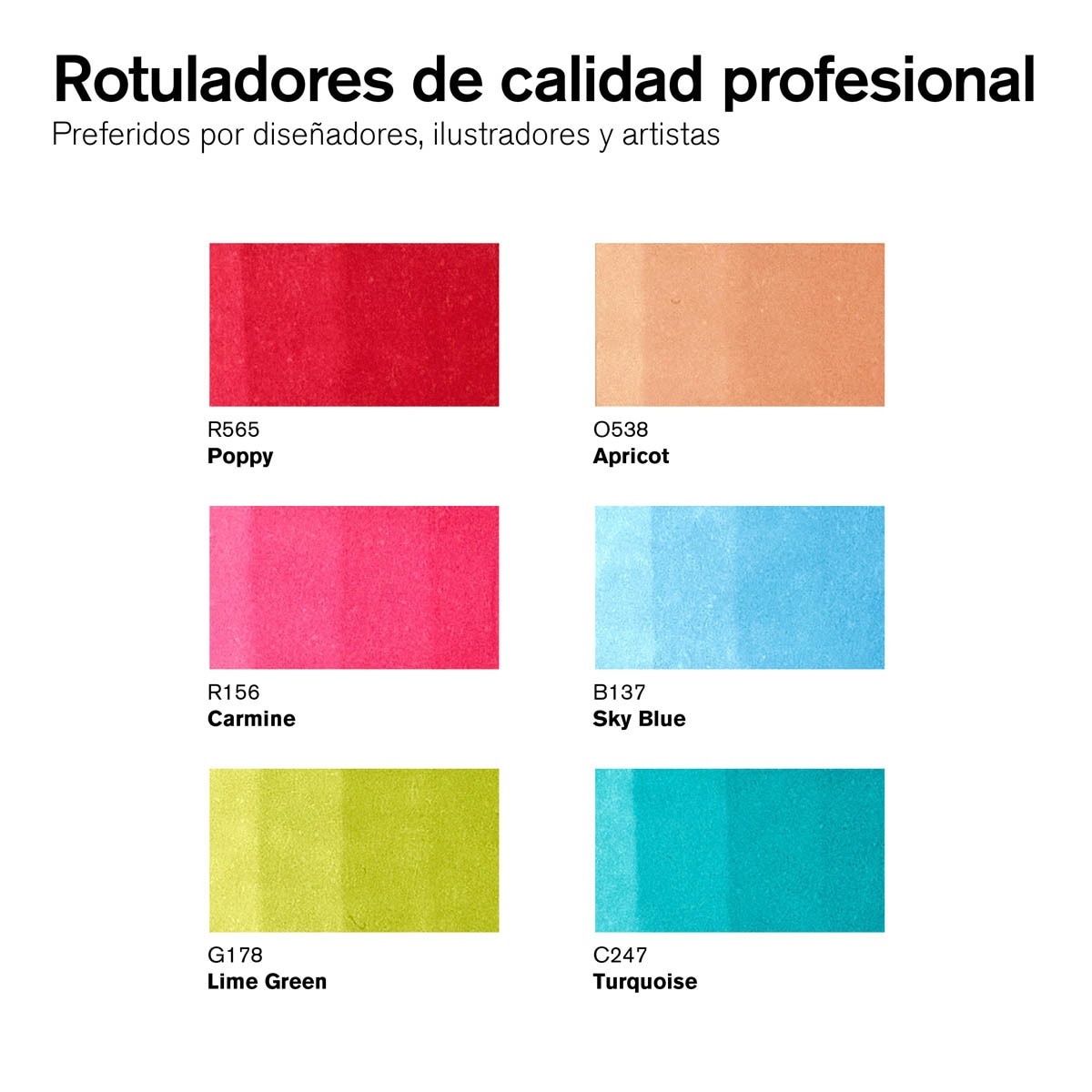 Set 6 Rotuladores Brushmarker Tonos Medios Winsor&Newton 2