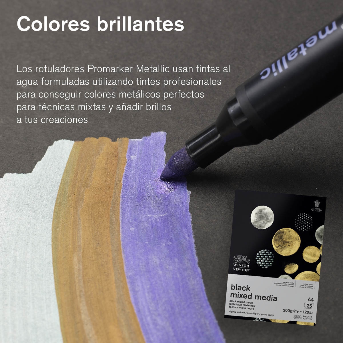 Set 6 Rotuladores Metalic Marker Winsor&Newton 4