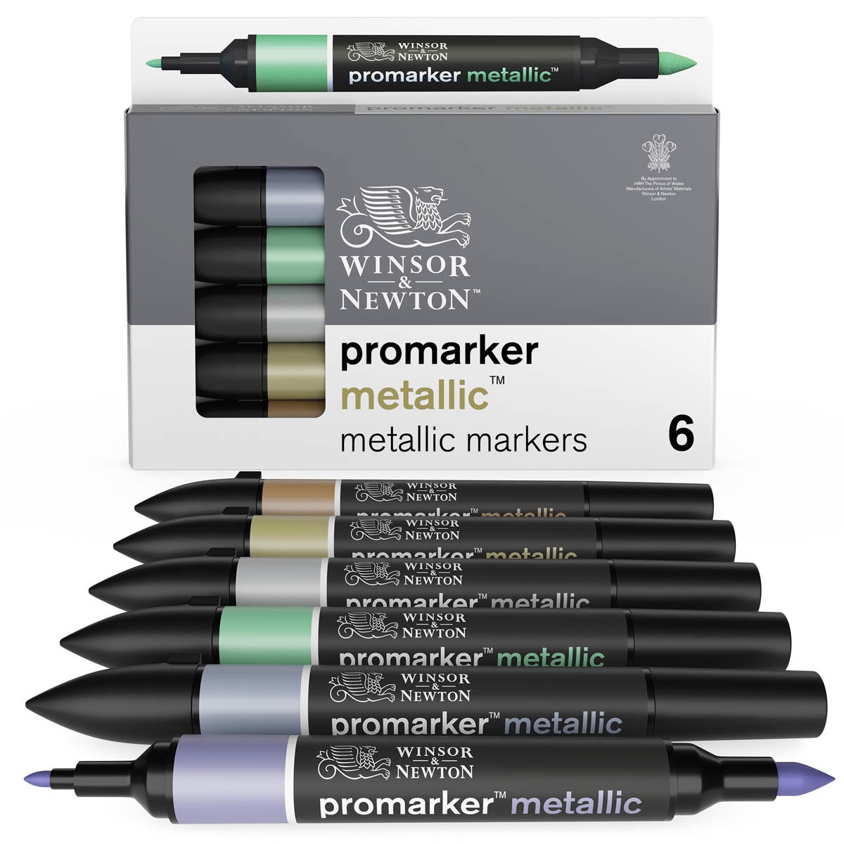 Set 6 Rotuladores Metalic Marker Winsor&Newton 1