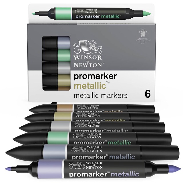Imagen 0 de Set 6 Rotuladores Metalic Marker Winsor&Newton