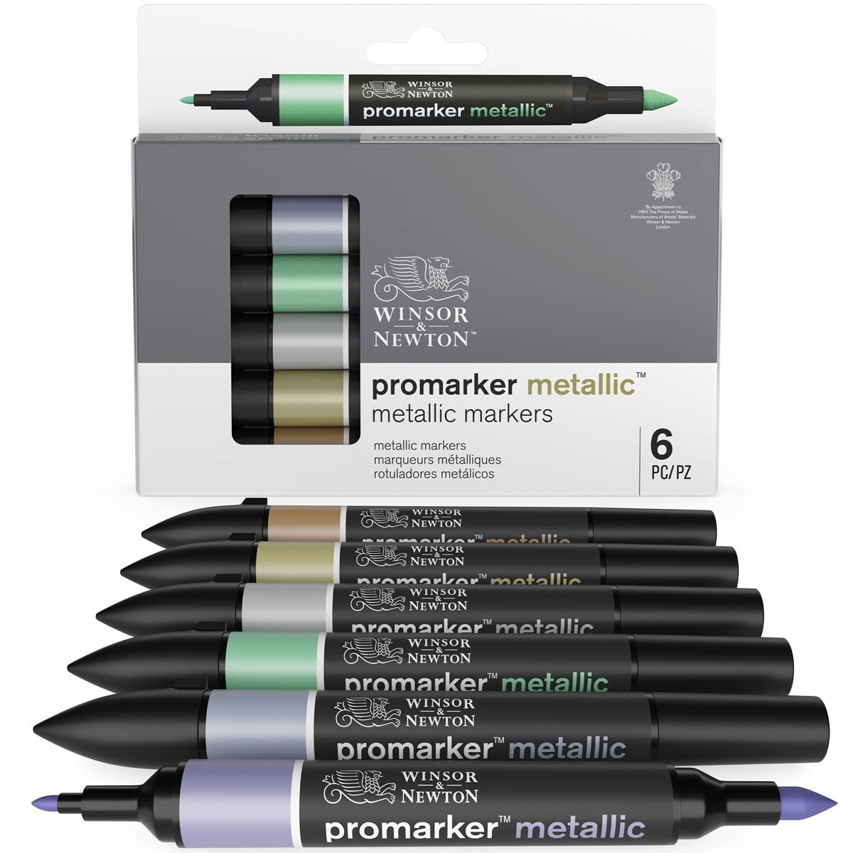 Set 6 Rotuladores Metalic Marker Winsor&Newton 9