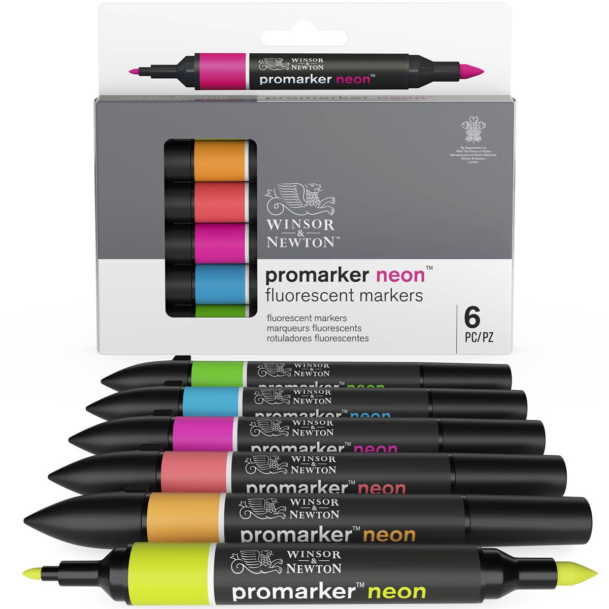Set 6 Rotuladores Neon Marker Winsor&Newton 10