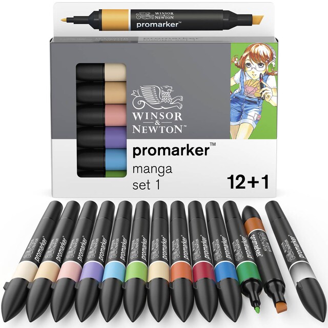 Imagen 0 de Set 12+1 Rotuladores Promarker Manga Winsor&Newton
