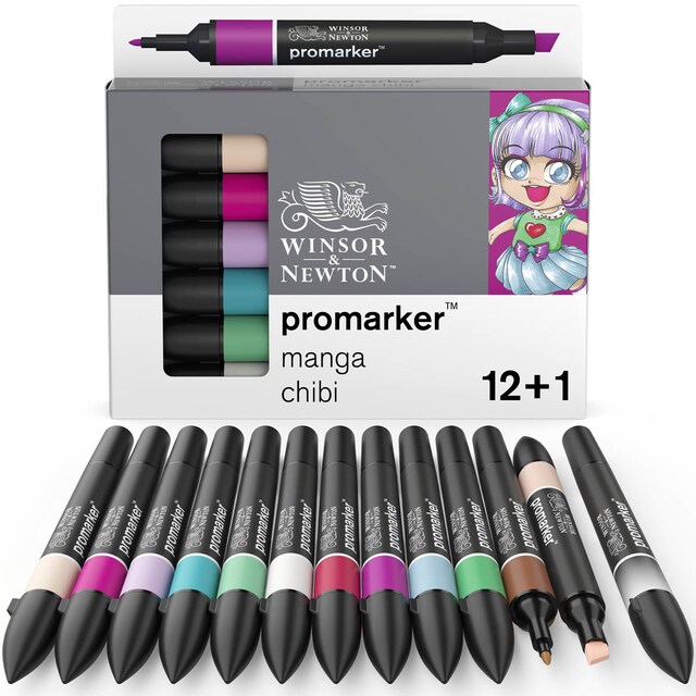 Imagen 0 de Set 12+1 Rotuladores Promarker Manga Chibi Winsor&Newton