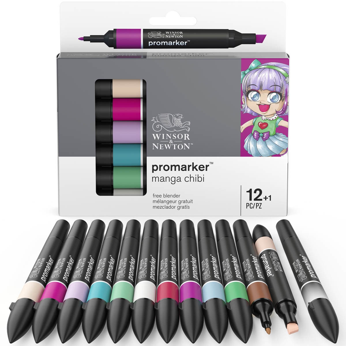 Set 12+1 Rotuladores Promarker Manga Chibi Winsor&Newton 10