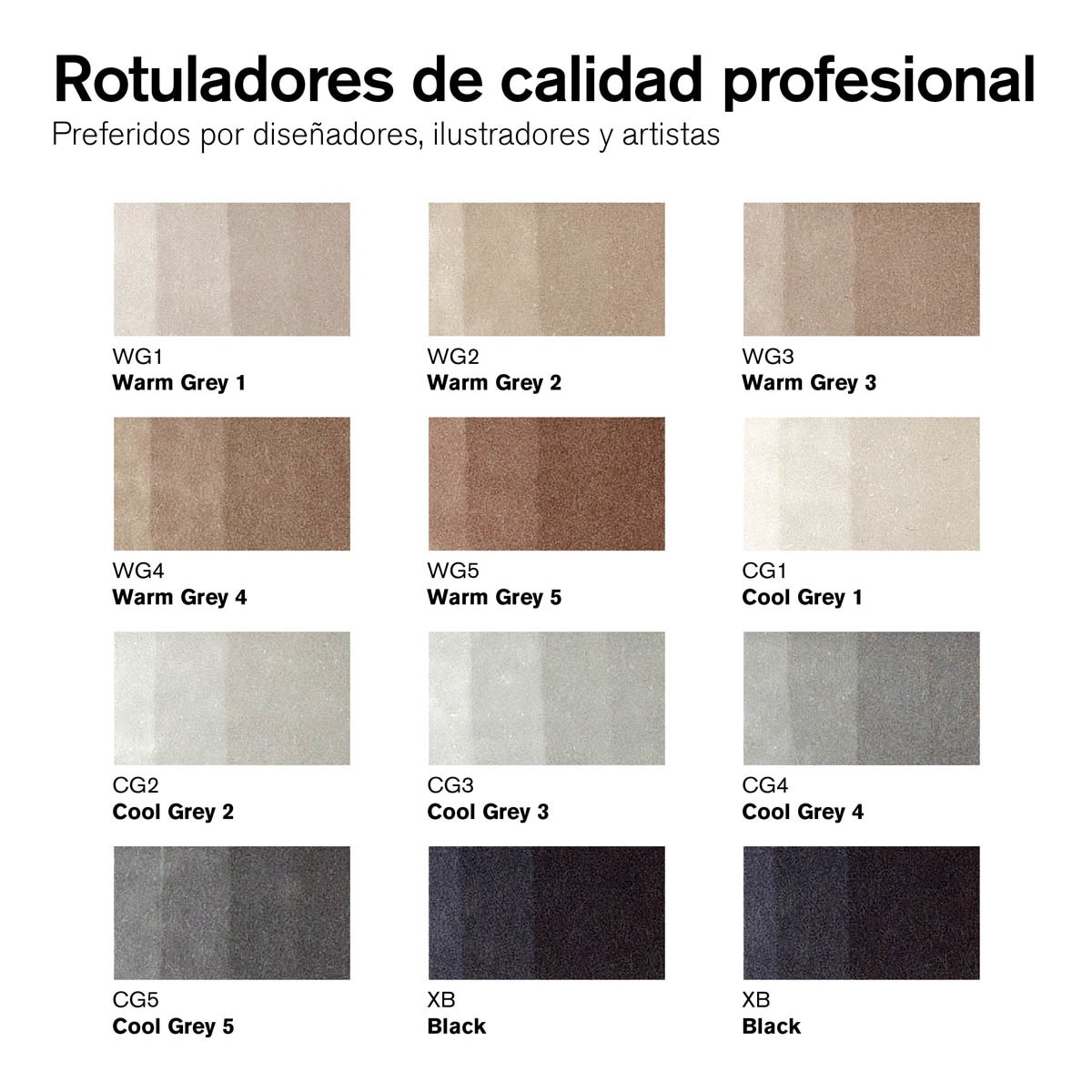 Set 12 Rotuladores Brushmarker Tonos Grises Winsor&Newton 2