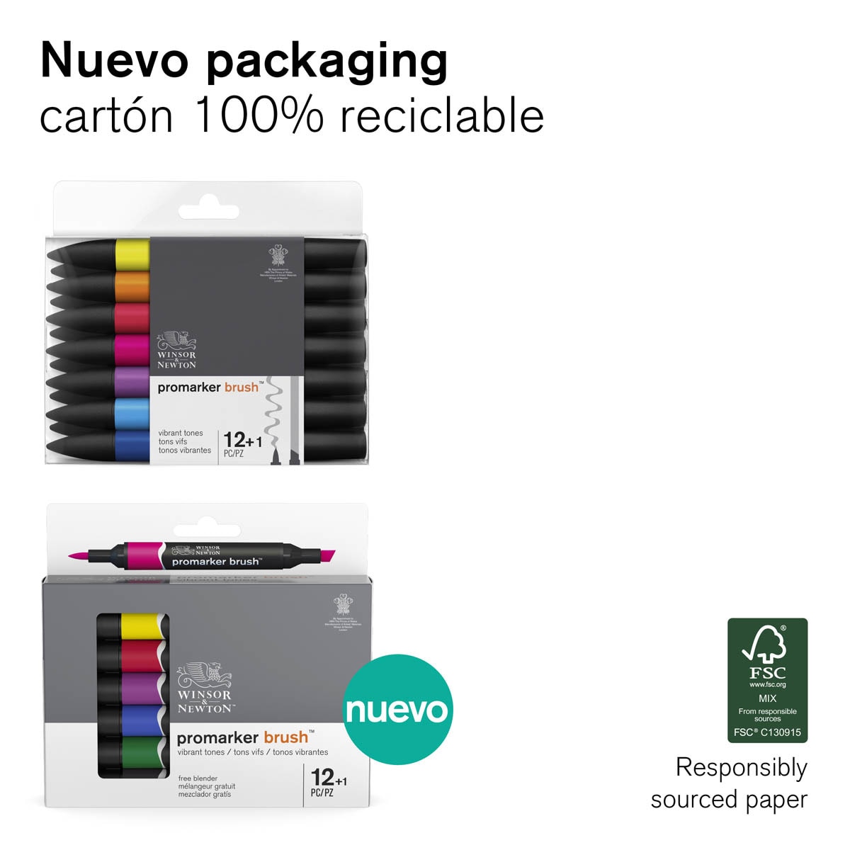 Set 12 Rotuladores Brushmarker Tonos Grises Winsor&Newton 7