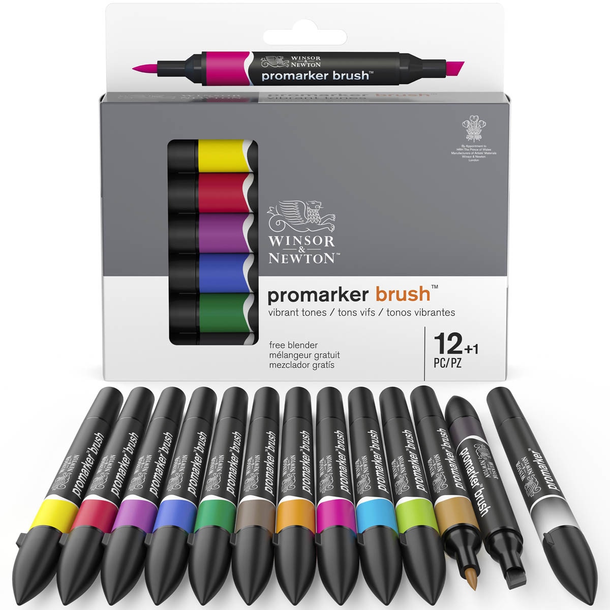 Conjunto de 12 marcadores Brushmarker tons vibrantes Winsor&Newton 10