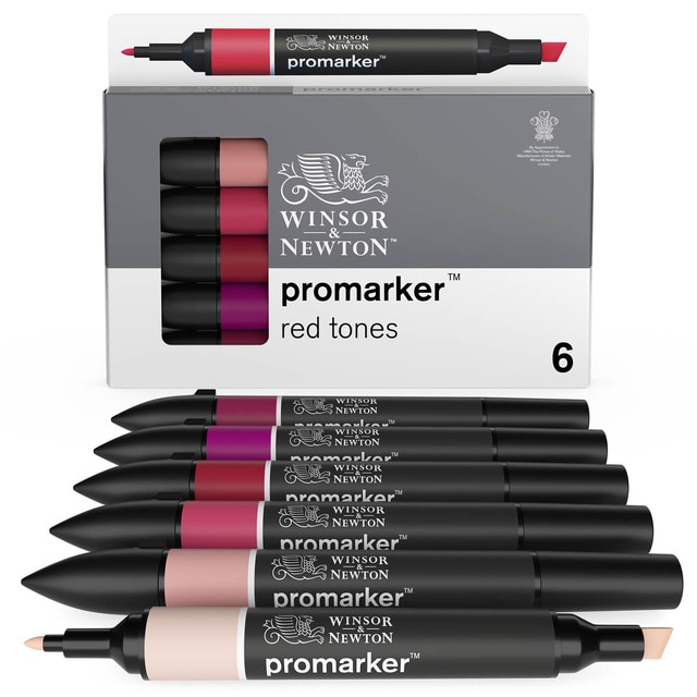 Imagem 0 de Conjunto de 6 canetas de feltro Promarker Vermelhos