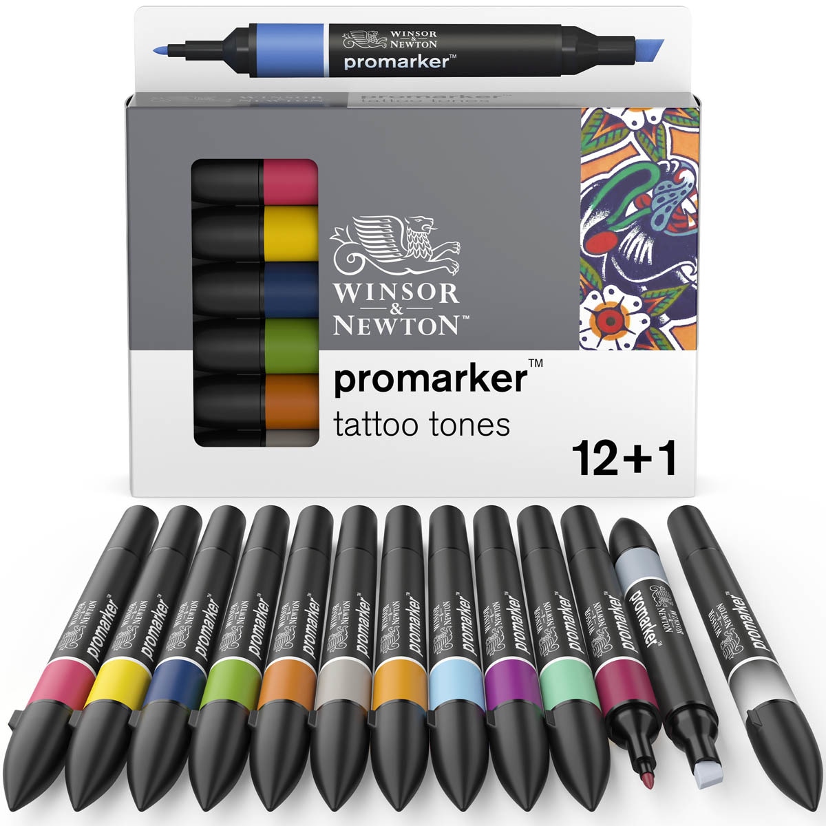 Conjunto de 12 Canetas de feltro Promarker Tons Tattoo - Multicolor Multicolor-1