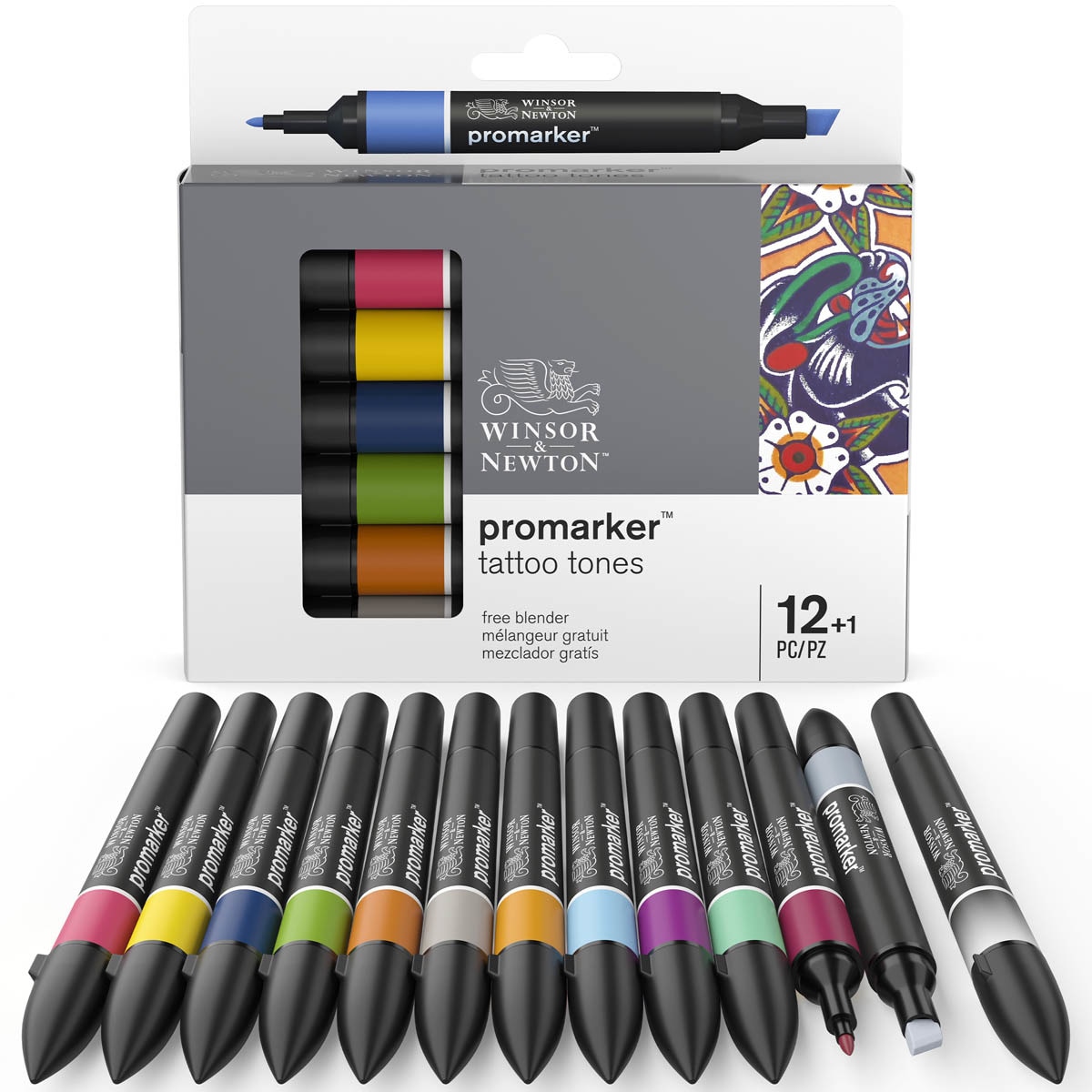 Conjunto de 12 Canetas de feltro Promarker Tons Tattoo - Multicolor Multicolor-11