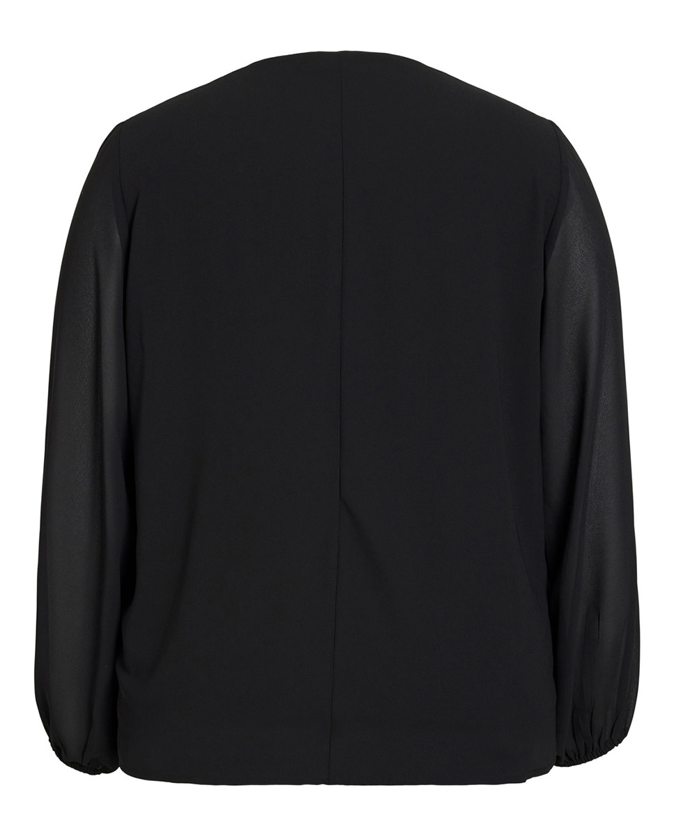 Blusa com Decote em Bico Preto-6