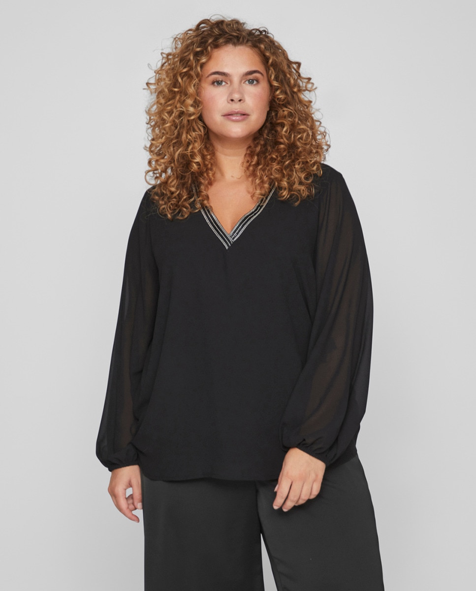 Imagem 0 de Blusa com Decote em Bico