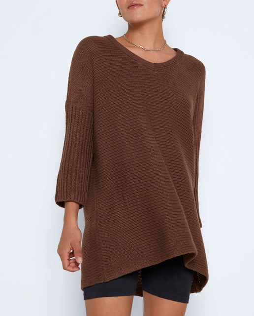 Imagen 0 de Jersey de mujer manga 3/4 y cuello pico