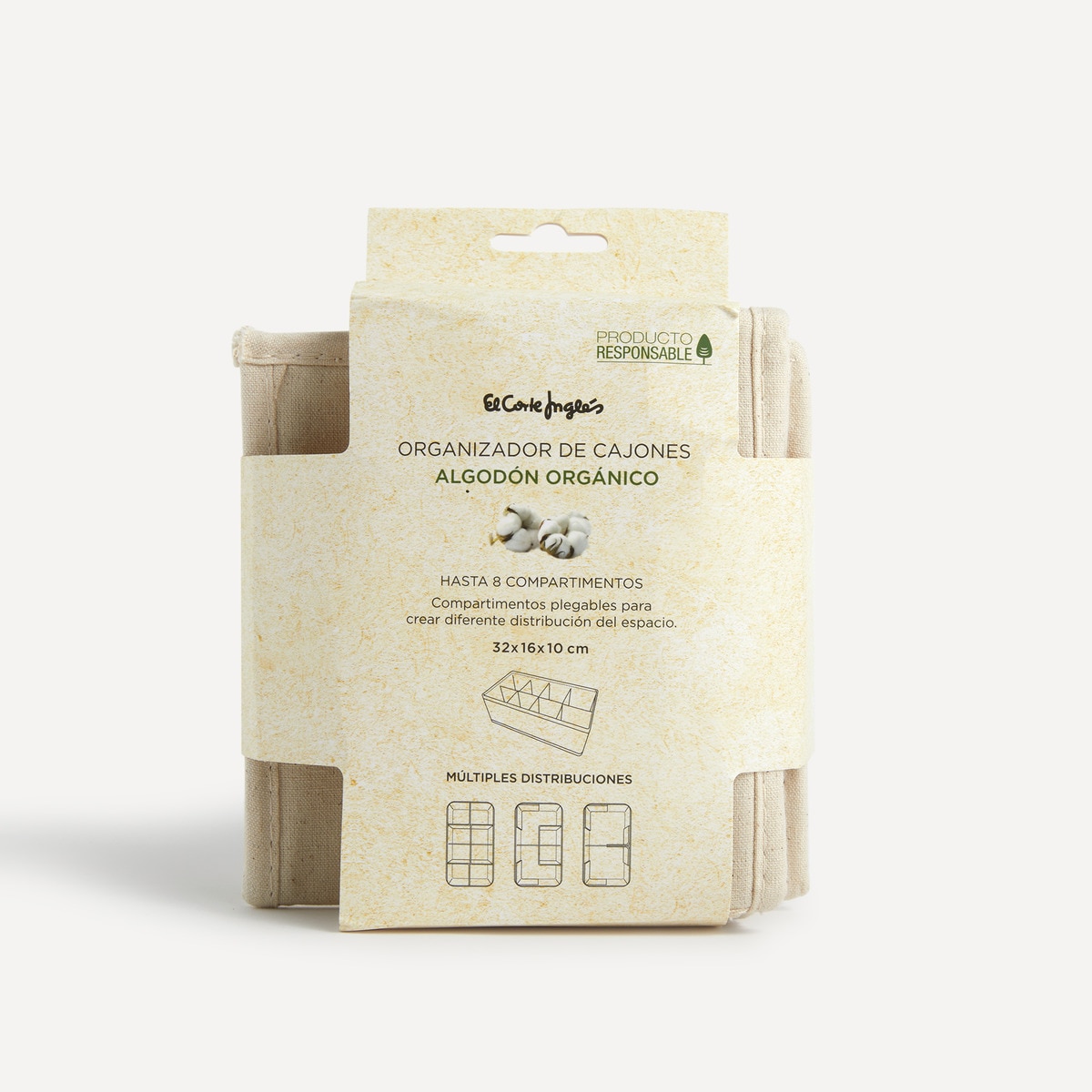 Organizador de Gavetas de Algodão com Compartimentos Branco-5
