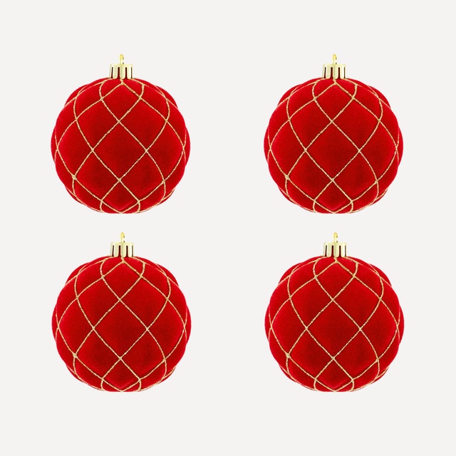 Imagen 0 de Set 4 Bolas flocadas Glitter Navidad El Corte Inglés