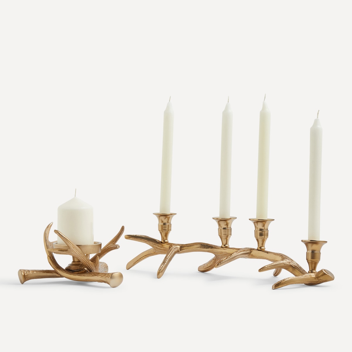 Candelabro Cuerno 4 velas Navidad El Corte Inglés Oro-3