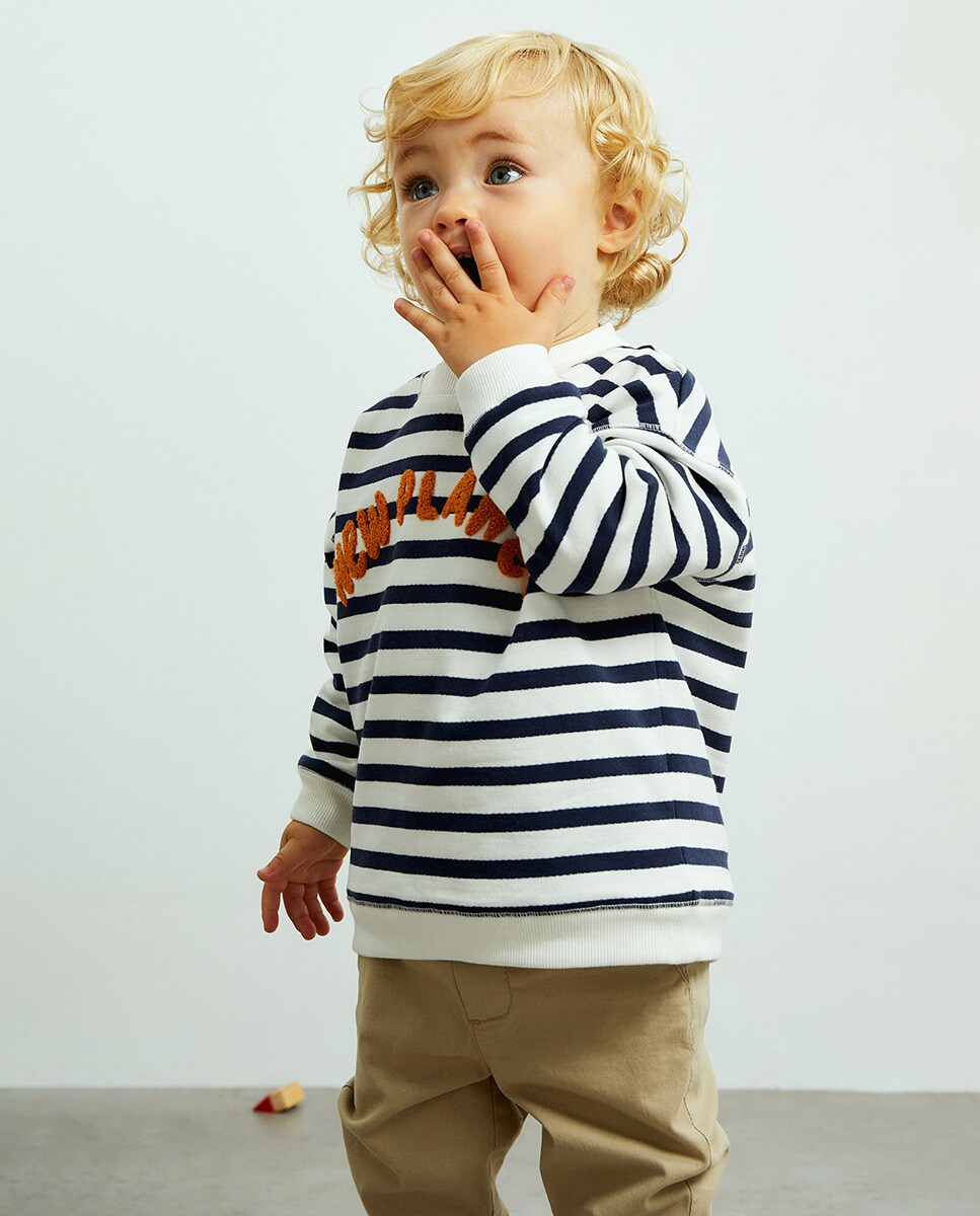 Sweat rayures planète