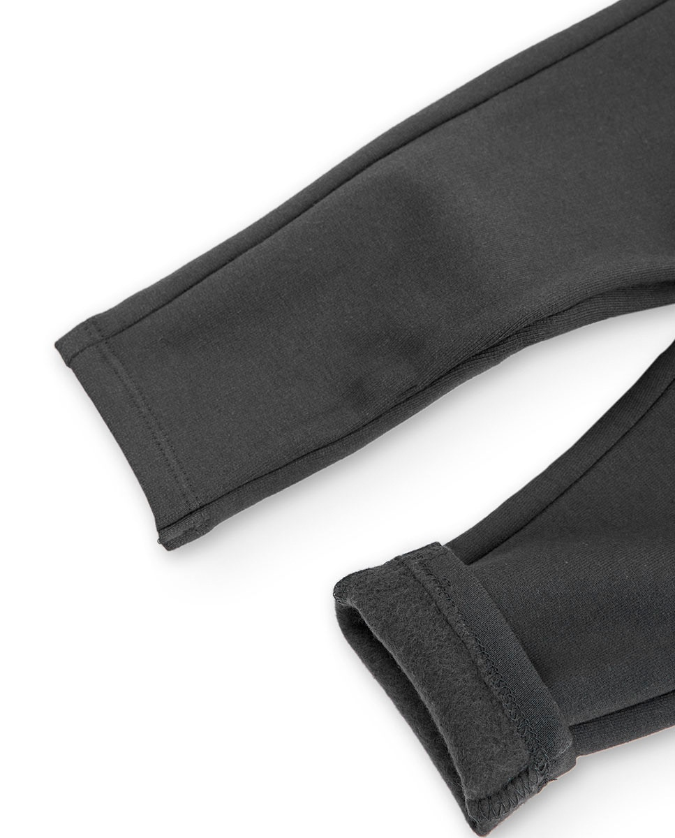 Leggings Básicas com Cintura Elástica Cinzento-escuro-4