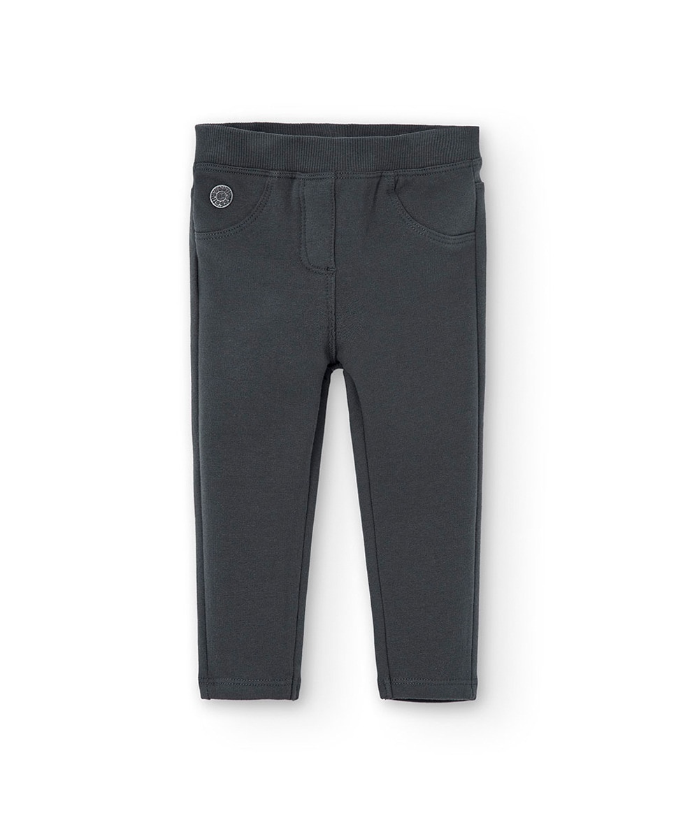 Leggings Básicas com Cintura Elástica Cinzento-escuro-1