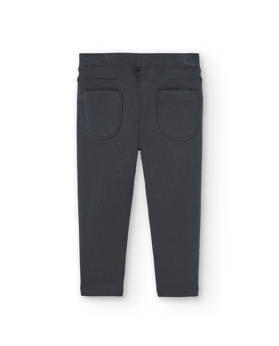 Leggings Básicas com Cintura Elástica Cinzento-escuro-2