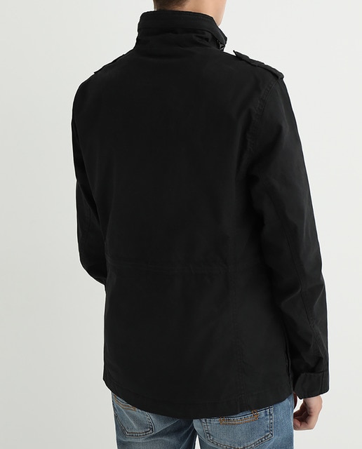 Imagen 0 de Cazadora militar de hombre negra con cremallera