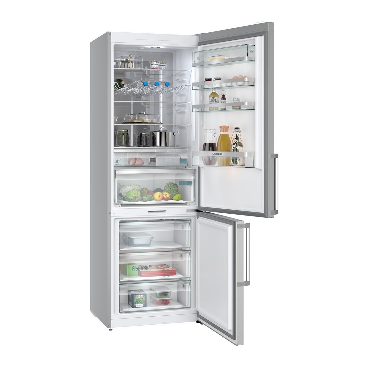 Frigorífico Combinado Siemens iQ500 KG49NAICT No Frost com HyperFresh e de 203 cm - Inox-easyclean Aço inoxidável-2