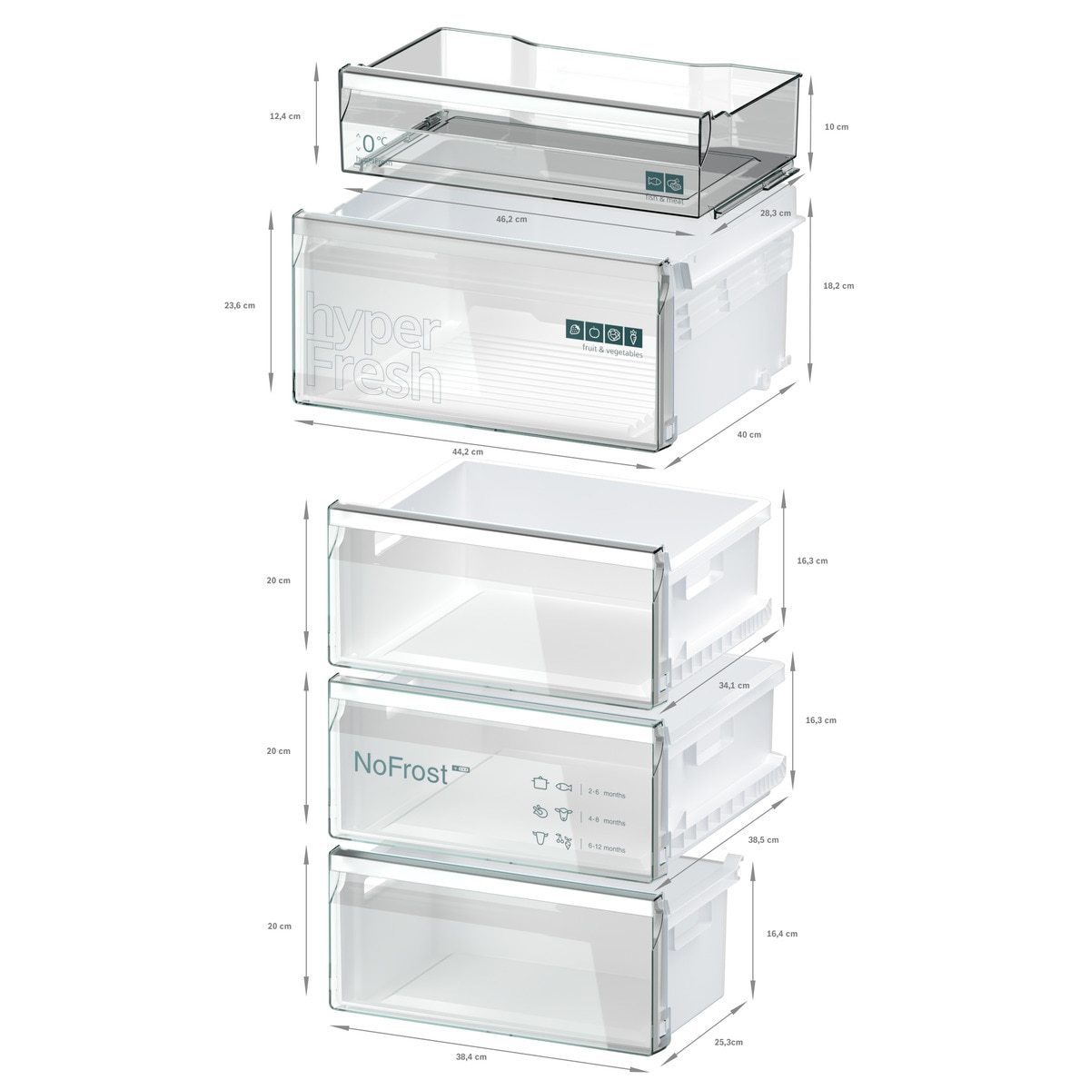 Frigorífico Combinado Siemens iQ300 KG39N2IAF No Frost com hyperFresh de 203 cm - Inox-easyclean Inox-8