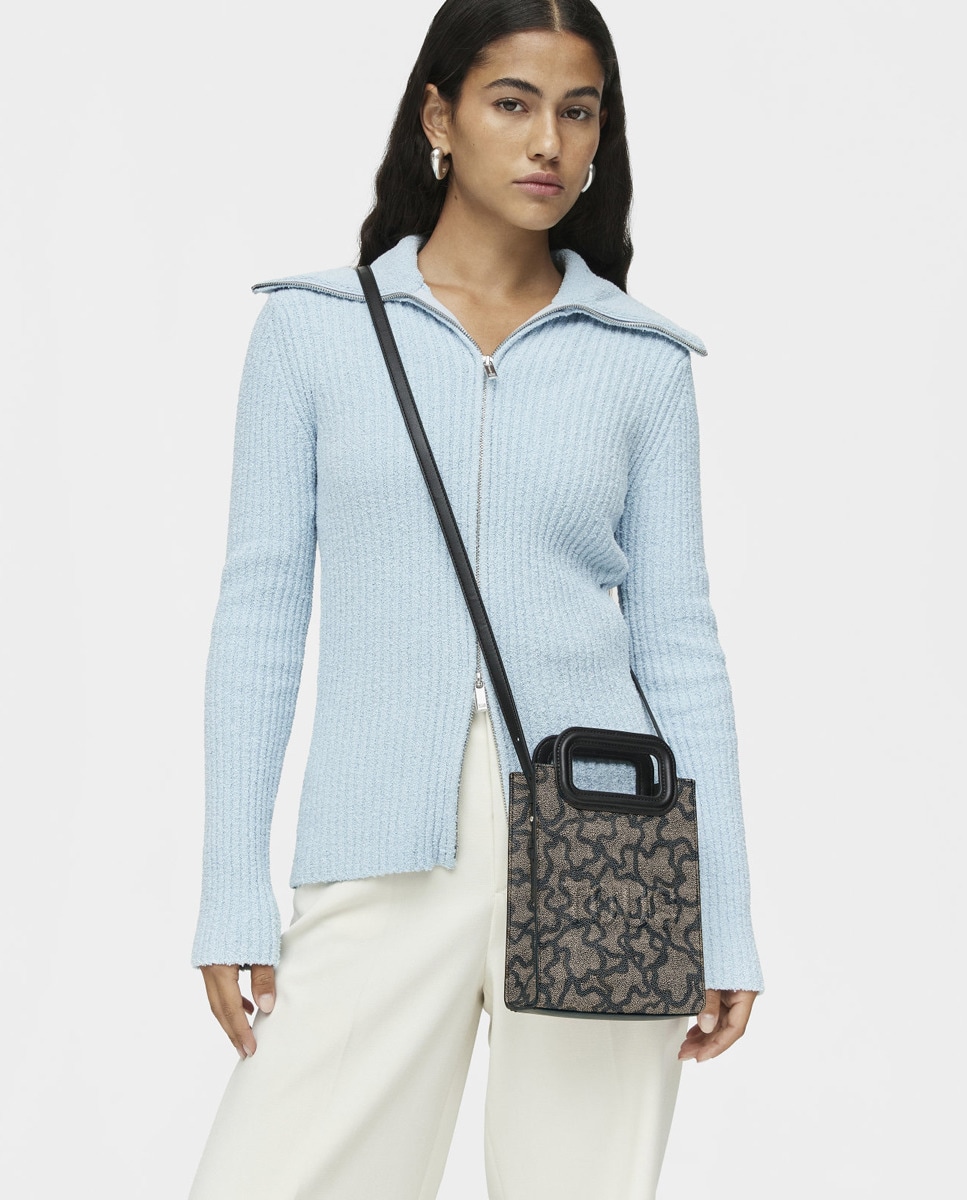 Mala de Mão Pequena Kaos Icon com Estampado de Logótipos - Preto Preto-4