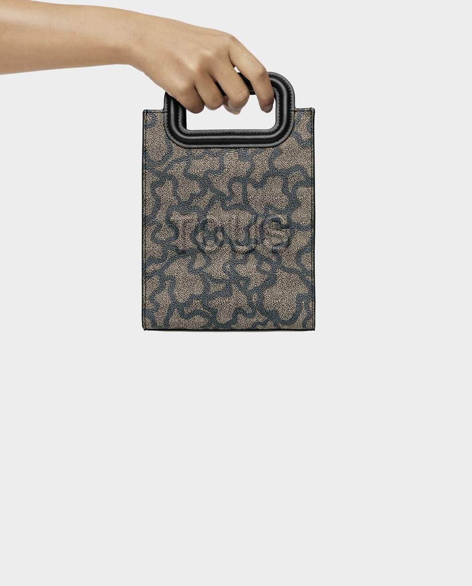 Mala de Mão Pequena Kaos Icon com Estampado de Logótipos - Preto Preto-5