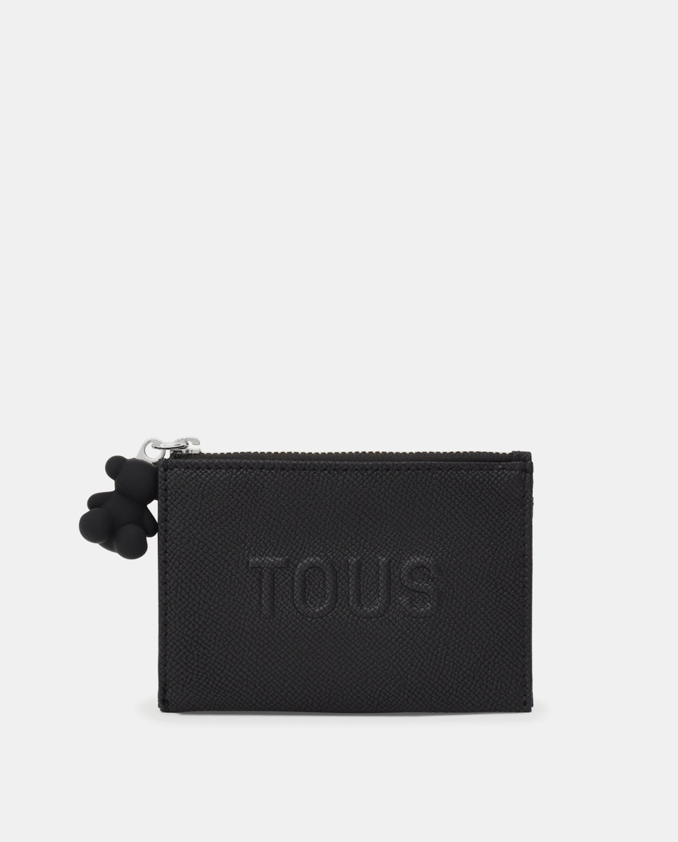 Monedero en negro con cremallera - Tous - Fucsia Negro-1