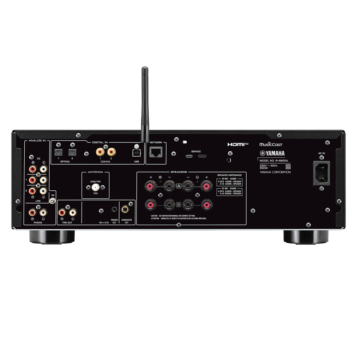 Receptor estéreo en Red Yamaha MusicCast R-N800 negro Negro-4